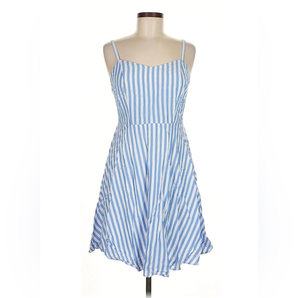 Old Navy Women’s  Cami Style Blue and White Striped Summer Smoked Sundress Sz S